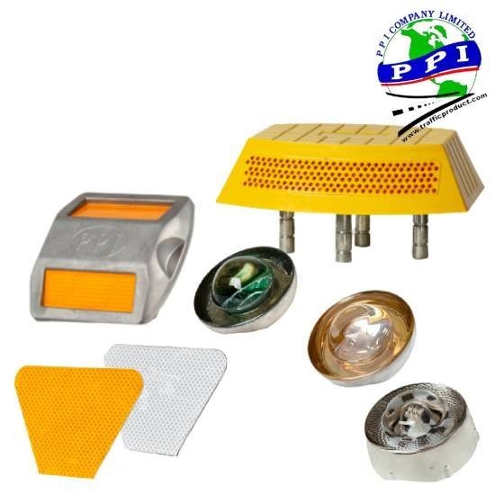 อุปกรณ์จราจรบนผิวถนน-หมุดสะท้อนแสง เป้าสะท้อนแสง สะท้อนเเสงสำหรับป้ายเเละรถยี่ห้อ ORALITE - บริษัท พี พี ไอ จำกัด